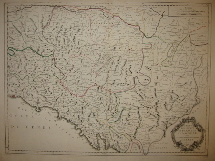 Santini Paolo (1729-1793) Carte des Etats de Parme et de Modene avec la partie oriental de la Rivière de Genes 1779 Venezia, Remondini